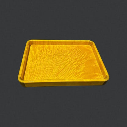 Golden Phoebe Full Water Ripple Tray 30x22x3cm Solid Wood Tea/Candy