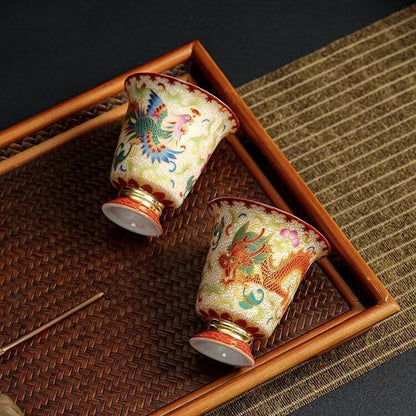 One Cup Chinese Tea Cup Ceramic Gilt Color Enamel Craft Creative Master Cup New