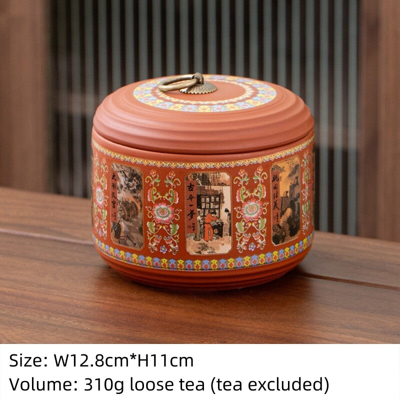 Sealed Tea Canister With Lid Small Yixing Zisha Purple Clay Jar For Loose Tea