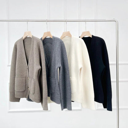 Black Gray White Thicken Long Sleeve Women Cardigans Female Sweater