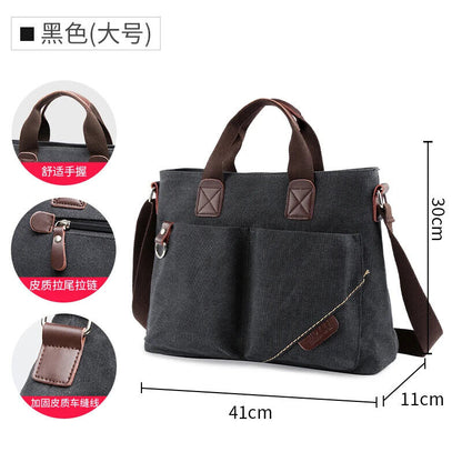 Canvas Men Handbag 14 inch Laptop Shoulder Bag Business Retro Messenger Bags
