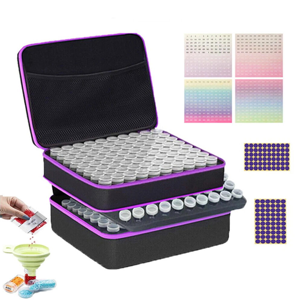 120 Bottles Diamond Painting Box Tool Container Storage Box Holder Hand Bag