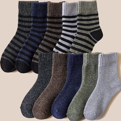 Men Socks 5Pairs Terry Fabrics Winter Woolen Merino Thick Thermal Warm Sportwear