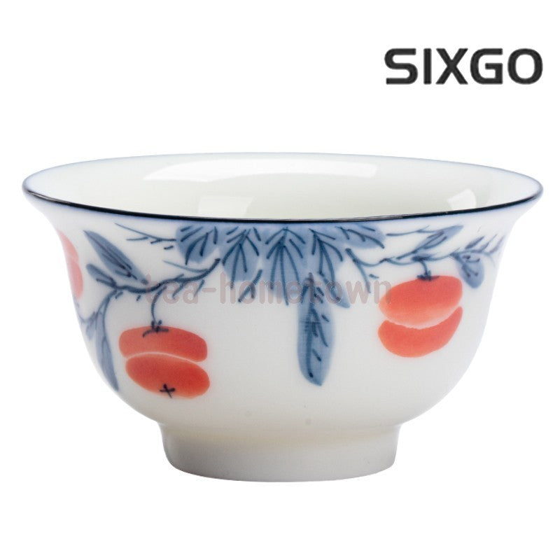 Hand Drawn Sheep Fat Jade Porcelain Tea Cup Tea Making Blue and White Tea Set