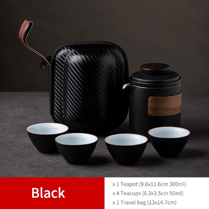 Ceramic Teapots with 4 Cups Chinese Gongfu Tea Set