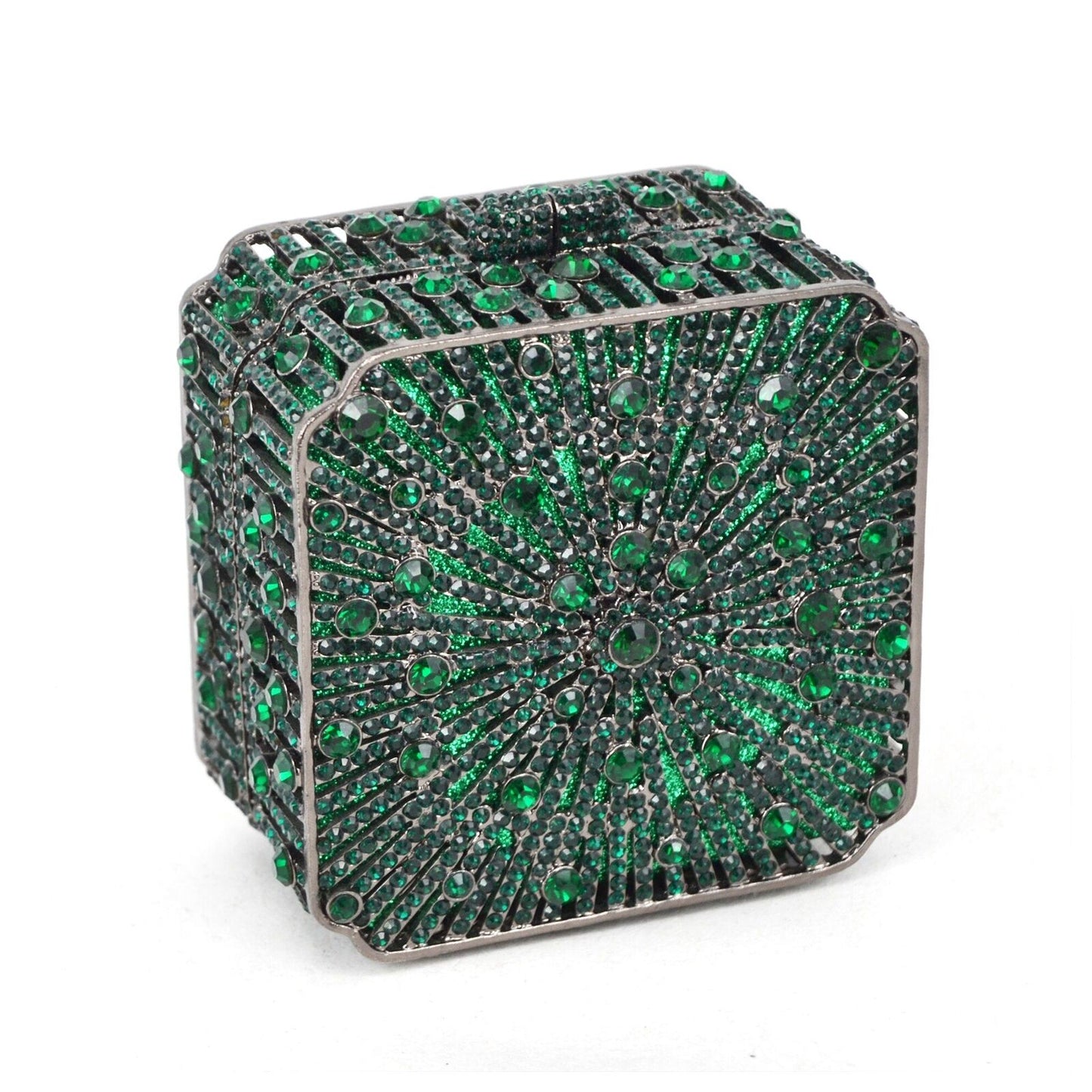 Party Purse Luxury Crystal Clutch Metal Frame Evening Bag Handbags 11*11*6.5 CM