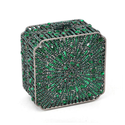 Party Purse Luxury Crystal Clutch Metal Frame Evening Bag Handbags 11*11*6.5 CM