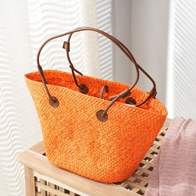 Summer Straw Woven Women Bag Shoulder Bag Woven Tote Bag Beach Bag