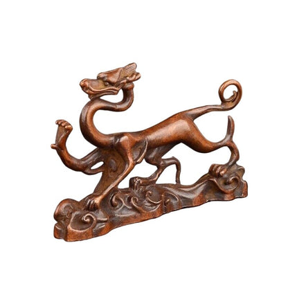 Chinese Statue Bronze Realistic Dragon Pen Holder Tea Pet Decorative