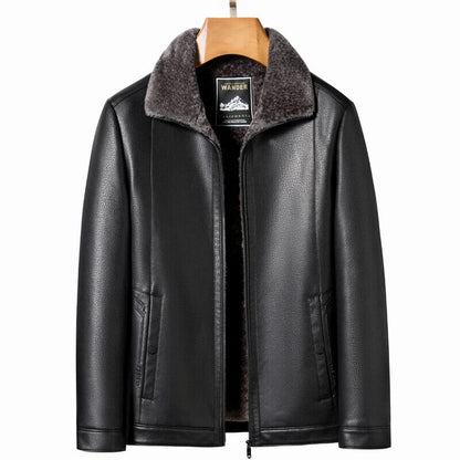 Sheepskin Jacket Autumn Winter Men's Collar Thick Middle Young Man's