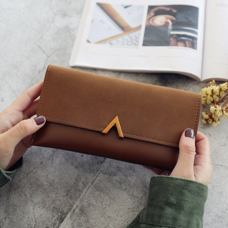 Leather Wallet Hasp Money Bag Zipper Coin Purse Envelope Wallets Clutch Casual