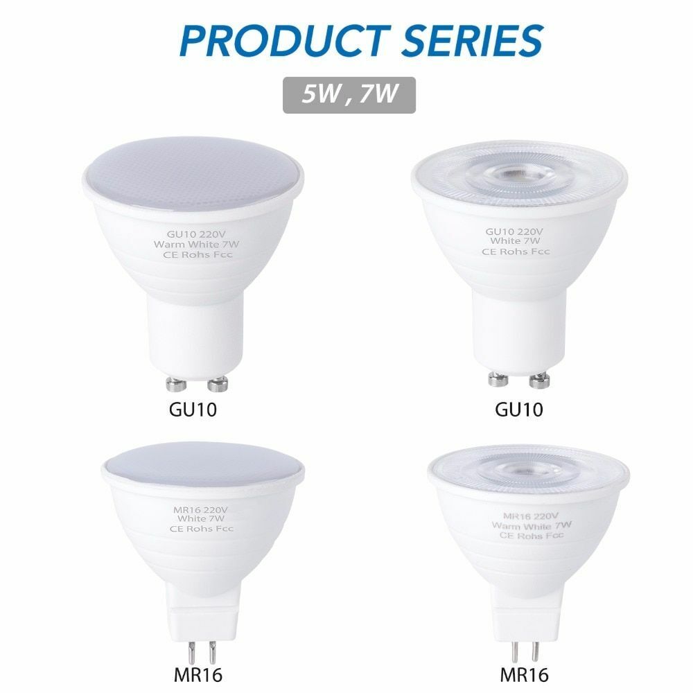 GU10 LED Bulb 220V Lamp MR16 Spotlight 7W GU5.3 Spot Light E27 Corn Lampada 5W