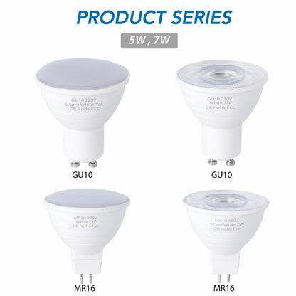 GU10 LED Bulb 220V Lamp MR16 Spotlight 7W GU5.3 Spot Light E27 Corn Lampada 5W