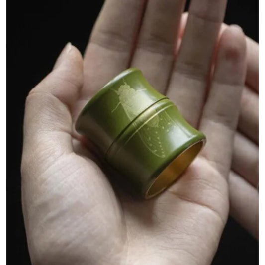 Green Brass Teapot Cover Holder 4cm Teapot Lid Bracket Kung Fu Tea Tea Services