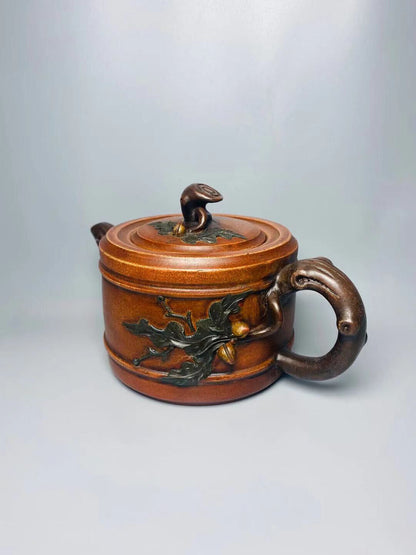 Chinese Yixing Zisha Clay Handmade Exquisite Teapot（汪寅仙 品名 双色桃子壶）