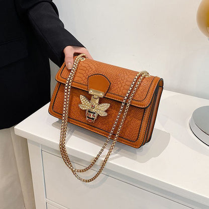Women's Fashion Luxury Bag Crocodile Pattern One Shoulder Messenger Bag Chain