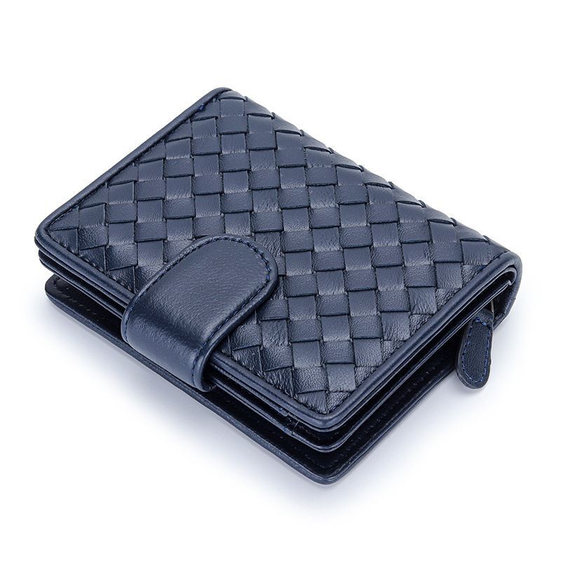 Wallet Short 100% Sheepskin Leather Coin Change Zipper Storage Bag Money Clip