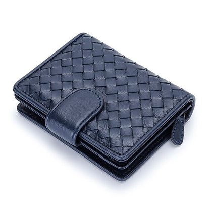 Wallet Short 100% Sheepskin Leather Coin Change Zipper Storage Bag Money Clip