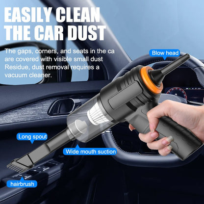 Wireless Mini Car Vacuum with Dual Function for Powerful Portable Dust Blowing-u