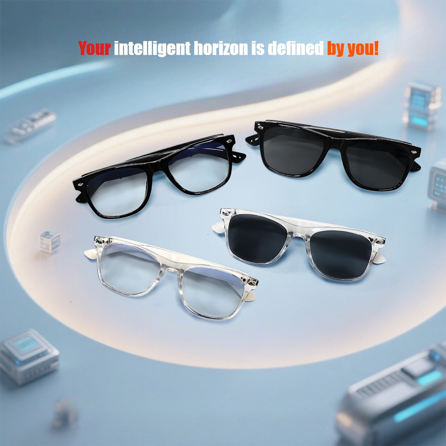 AI translation 100 languages Bluetooth listening songs calling smart glasses