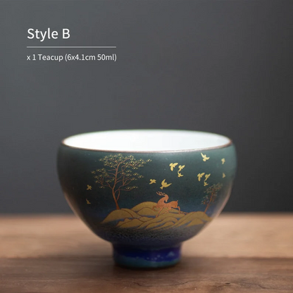 This ceramic teacup include : x 1 Tea cup (6.2x6.7cm 70ml)