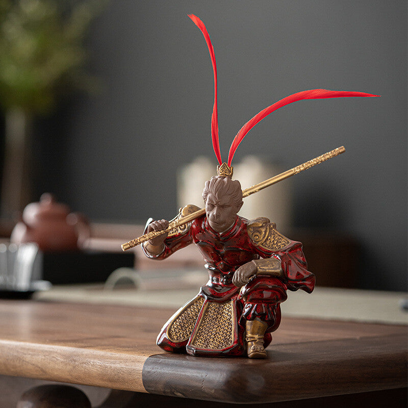 Monkey King Statue Bar Porcelain Home Decoration Handmade House Warming Gift New