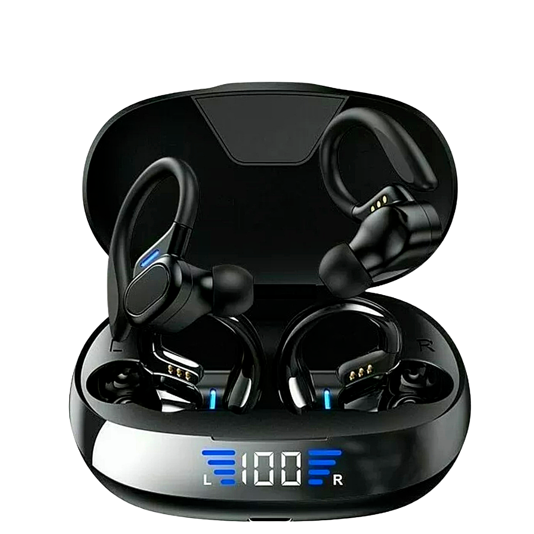 Bluetooth Headset 5.0 Wireless Earphones Earbuds For Gym Ear Hook Headphones 9D