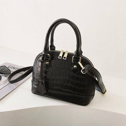 Pattern Tote Shell Bag Synthetic Leather Handbag Vintage Shoulder Bag 23*11*17cm