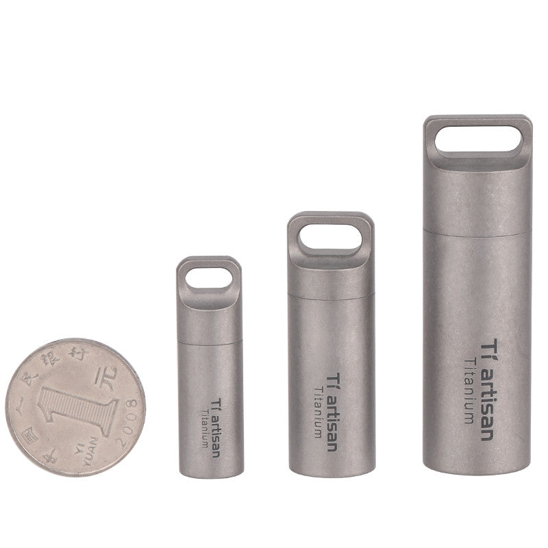New Pure Titanium Mini Sealed Waterproof Pill Box Storage Pendant Box EDC Tools