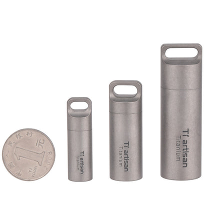 New Pure Titanium Mini Sealed Waterproof Pill Box Storage Pendant Box EDC Tools