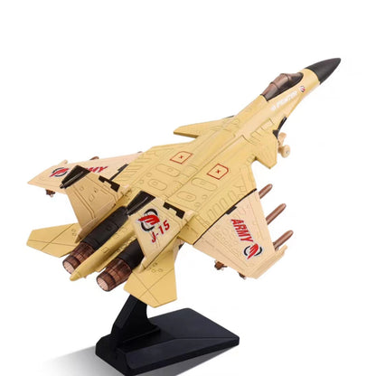 1:100 J-15 Alloy Fighter Aircraft Sound &Light Pull Back Military Metal Model N
