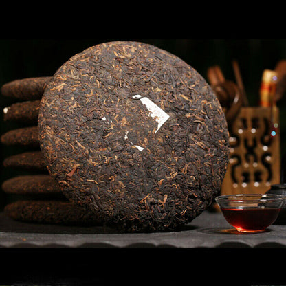 2499g 7 Cakes Ripe Pu Erh Black Tea Chinese Yunnan Pure Ruyi Qizi Pu'er Tea Cake
