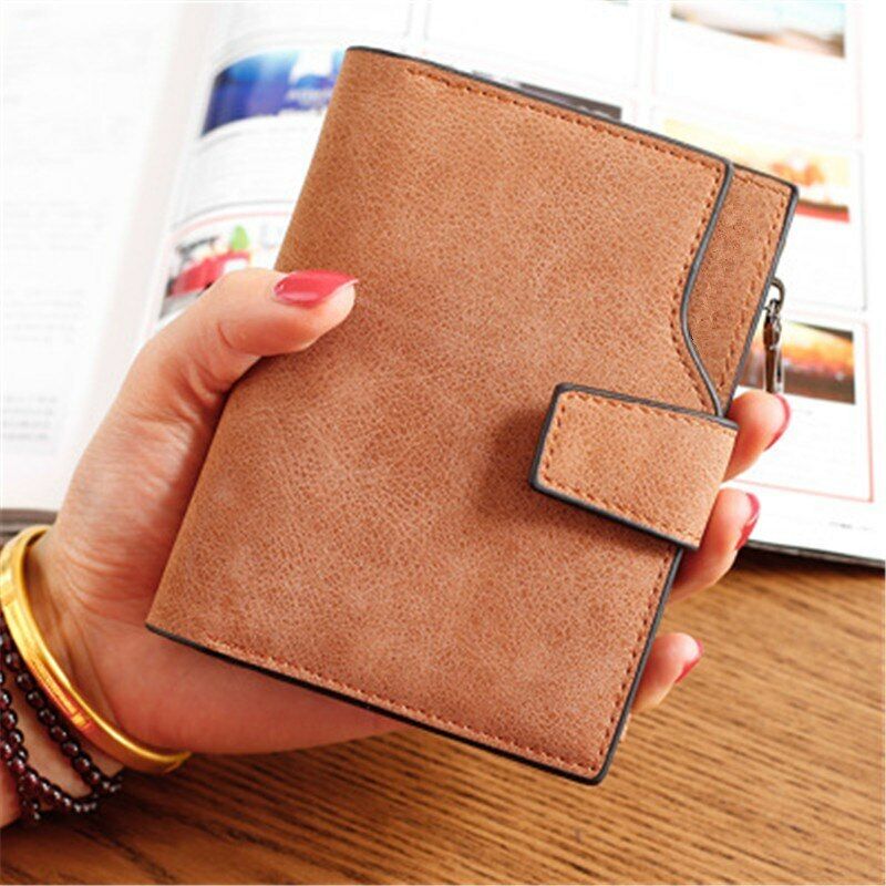 Ladies Billfold Female Purse Cash Clip Leather Multi-card Clamps Women's Wallet