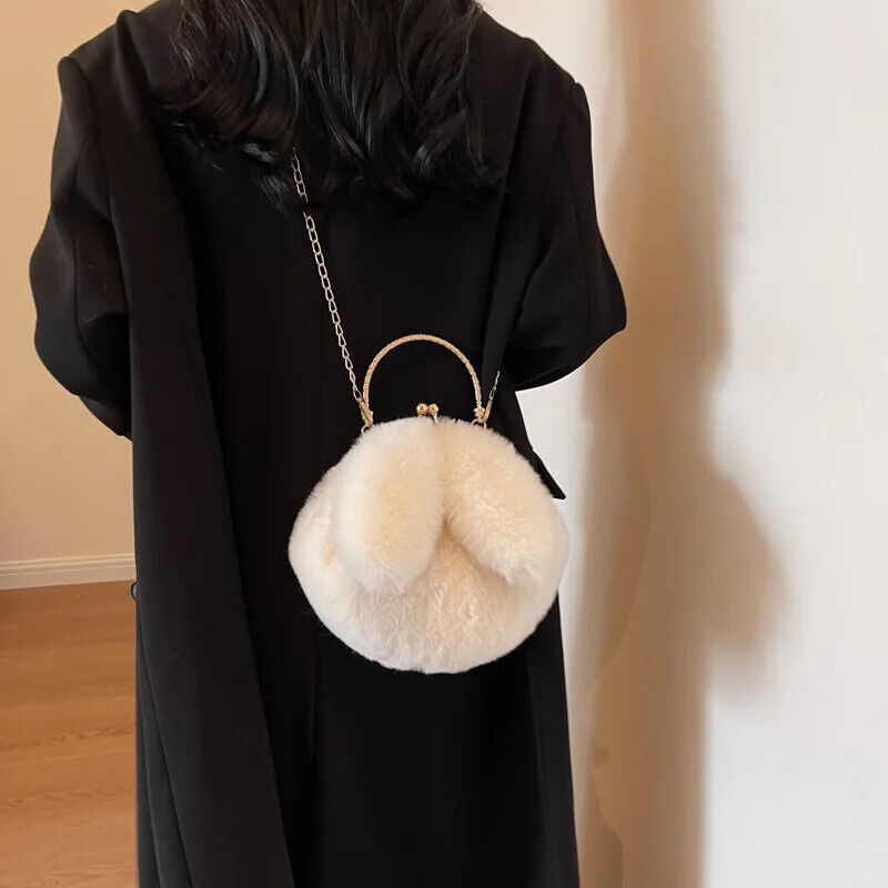 Cross Body Bag Women Chain Single Shoulder Bag Ball Shape Winter