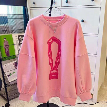 Sweatshirt Bag O-neck Pullover Hoodies Long- Sleeve Tops Lady Sweatshirts
