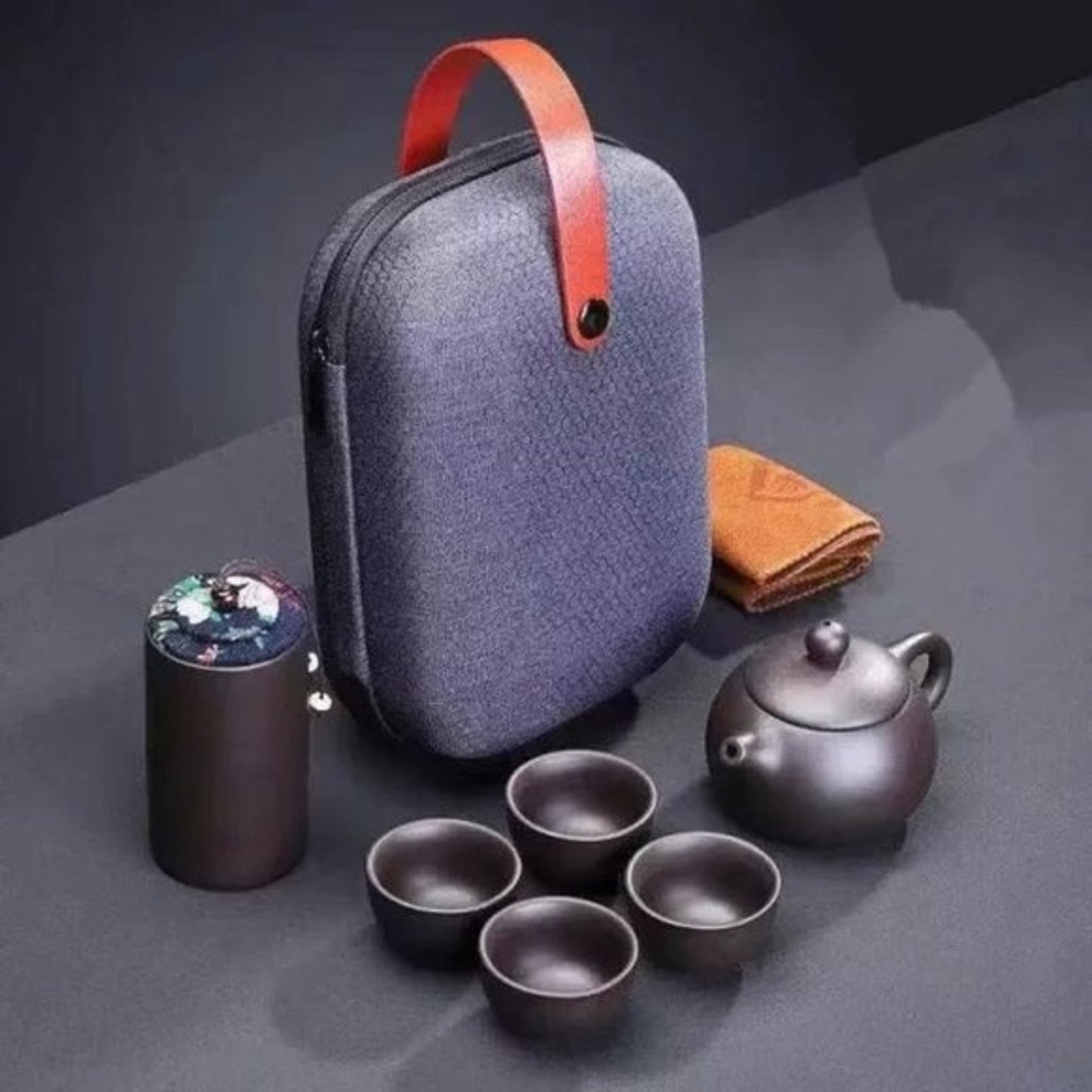 Ceramic Tea Set With Travel Case For Travel Home Outdoor And Office Tea Pot Cups