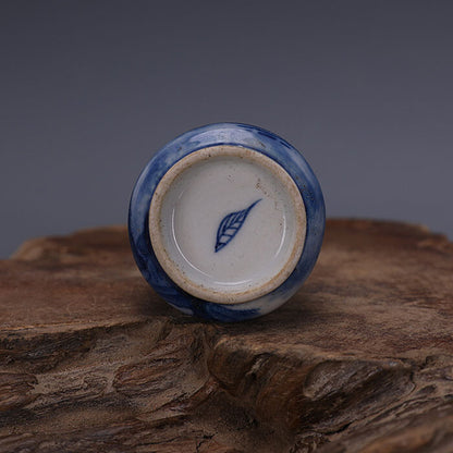 62MM Good China Blue and White Porcelain Ancient Town Hill Water Snuff Bottles 6