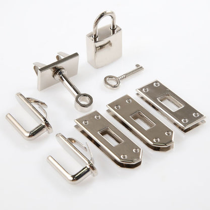 Women Handbags Lock Button 7Pcs Metal Clasp Leather Crafts Purse Bag Accessories