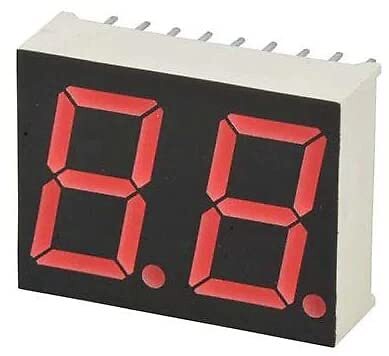 15 Pack Common Anode 2 Digits 18 Pin Red LED 7-Segment Display
