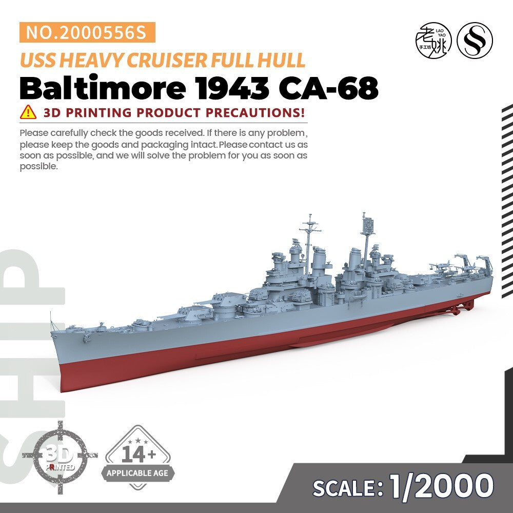SSMODEL SS2000556S 1/2000 USS Baltimore Heavy Cruiser 1943 CA-68 Full Hull
