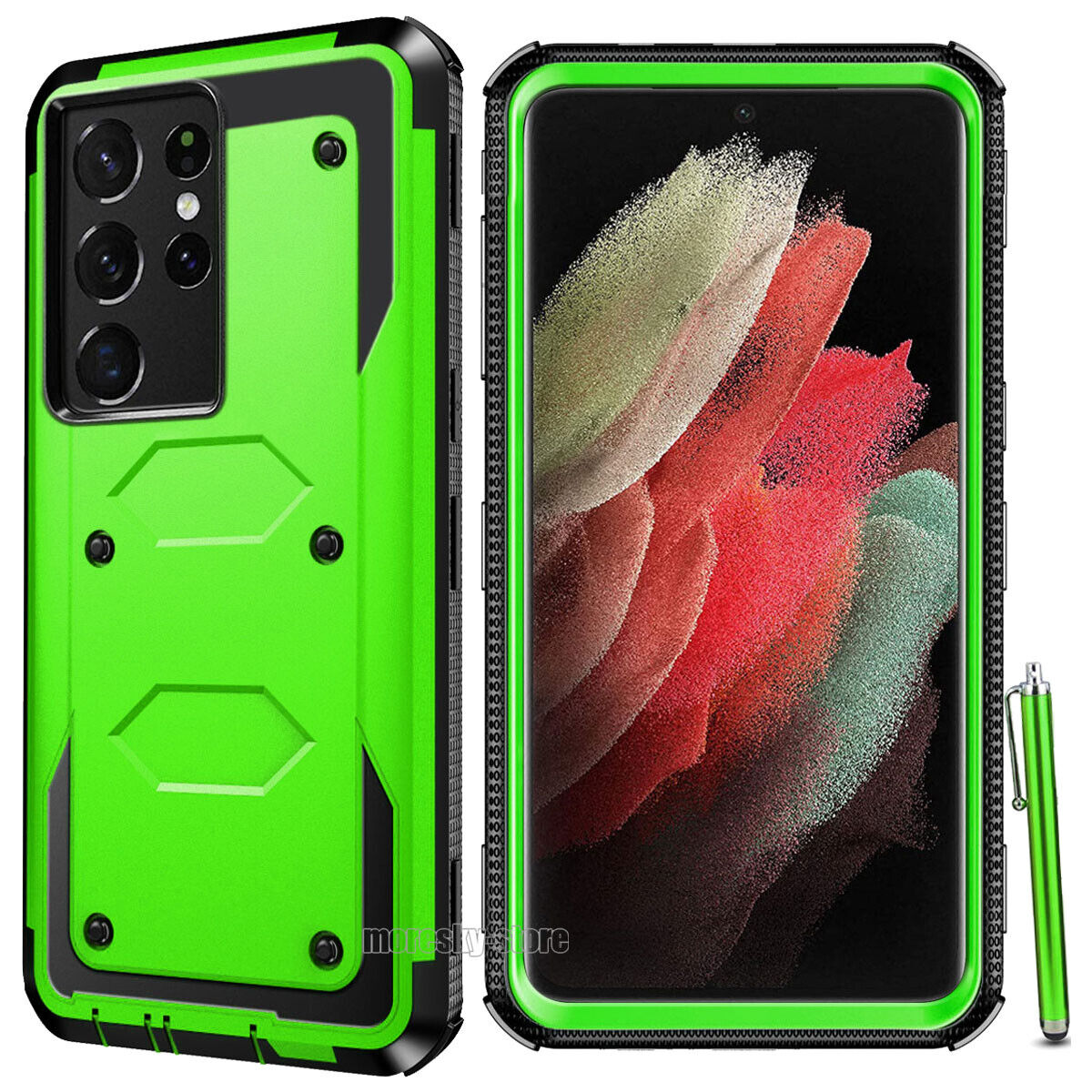 For Samsung Galaxy S21/ Ultra/ Plus Case Dual Layer Rugged Hybrid Cover + Stylus