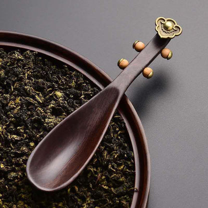 18CM Black Sandalwood Pipa Tea Spoon Tea Set Accessories Tea Shovel Tea Spoon
