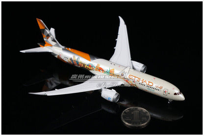 1:400 JC Wings ETIHAD BOEING 787-9 Passenger Airplane Flap Down Diecast Model