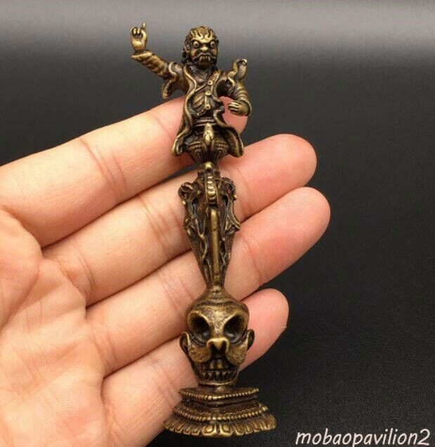 Collected Pure Brass Angry Buddha Ward Off Bad Luck Small Statue Decoration