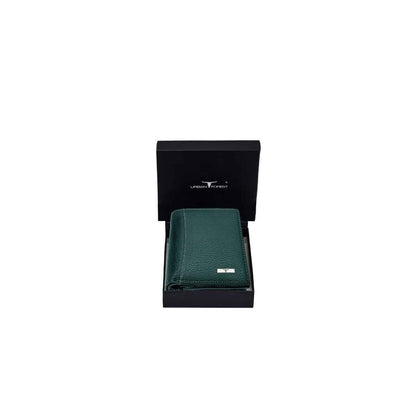 New Green Bi-Fold Leather Men's Wallet RFID Protection Gift Item