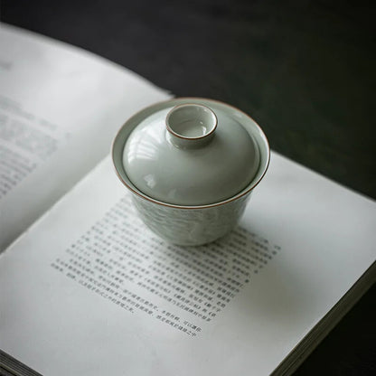 Small Pine Porcelain Plum Gaiwan For Tea Tureen Teaware Cup Chinese Tea
