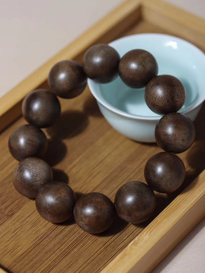 20mm Chinese Natural Eaglewood Handmade Exquisite Bracelets 31033
