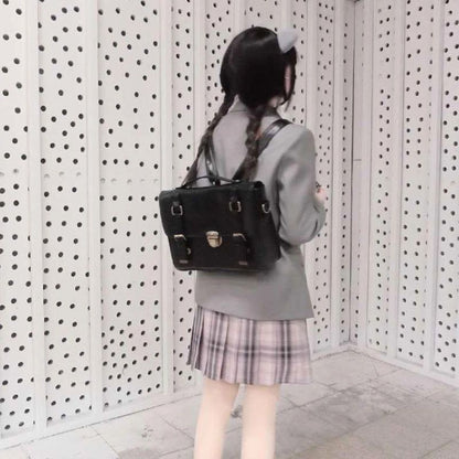 Shoulder School Bag Leather Large Briefcase Tote Handbag Backpack 31*23*7 CM 1PC