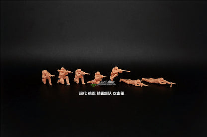 1/72 1/64 1/87 German Elite Forces Assault Team 7-Persons Unpainted Model