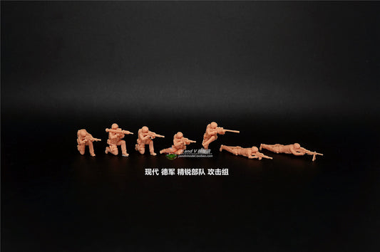 1/72 1/64 1/87 German Elite Forces Assault Team 7-Persons Unpainted Model